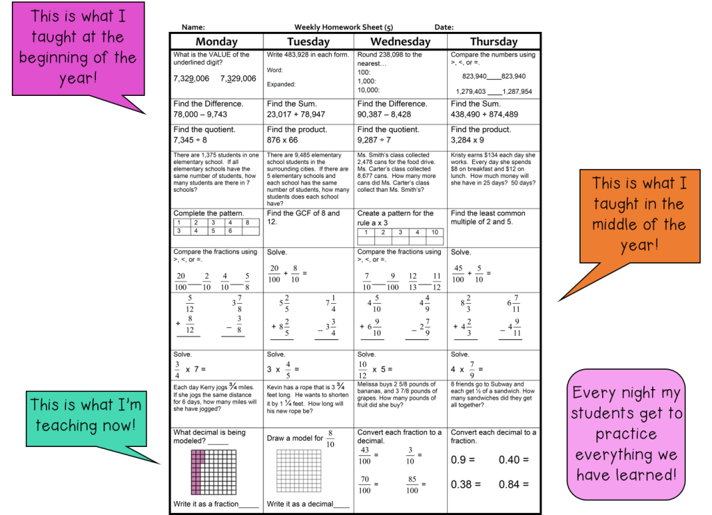 One Stop Teacher Shop Weekly Math Homework 8 Answers