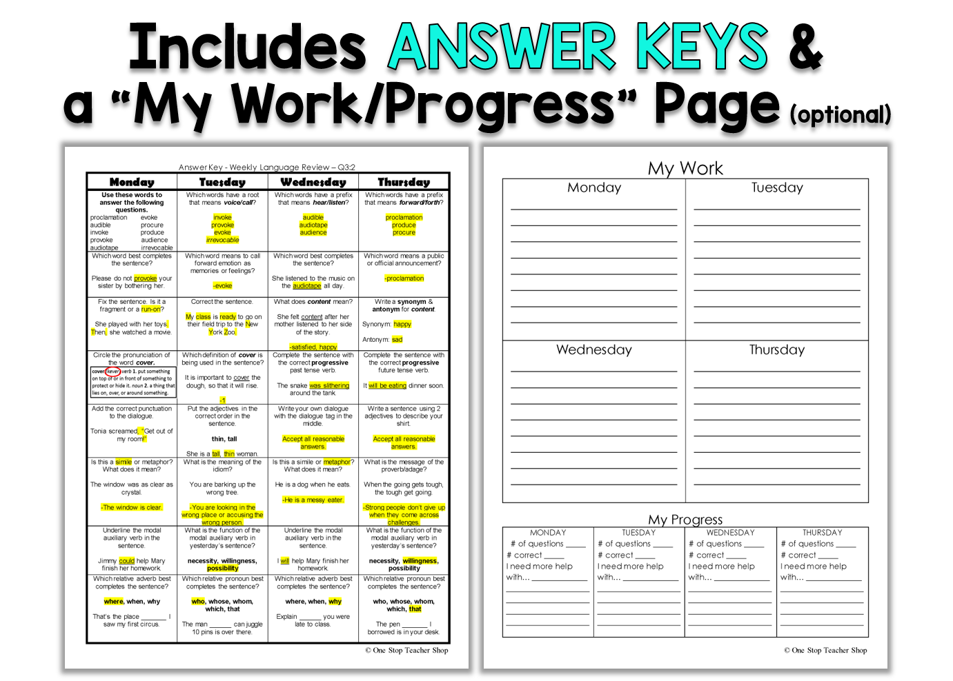  FREE Language Homework Q3 3