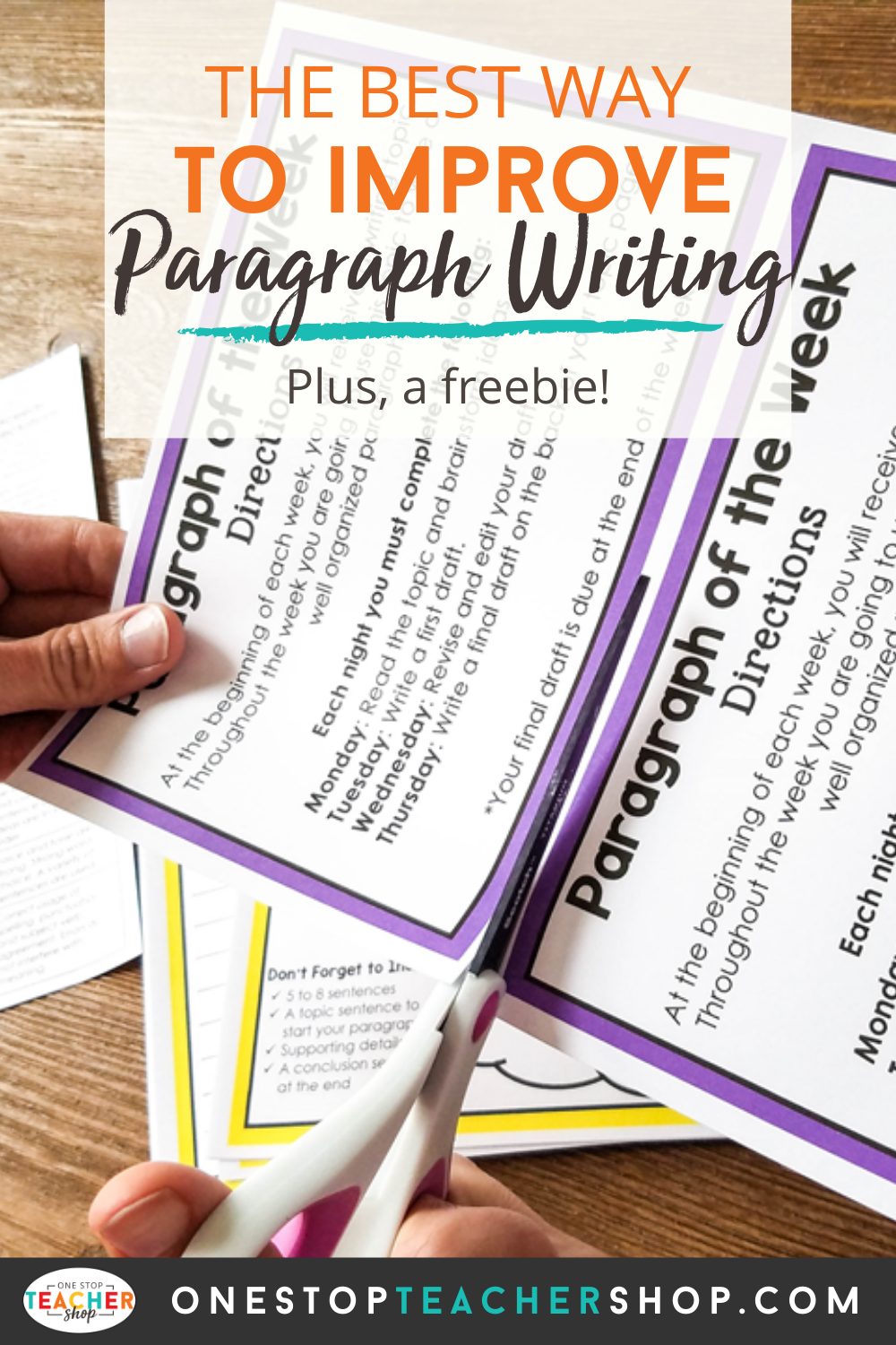 Paragraph of the Week: Improve Student Writing | One Stop Teacher Shop