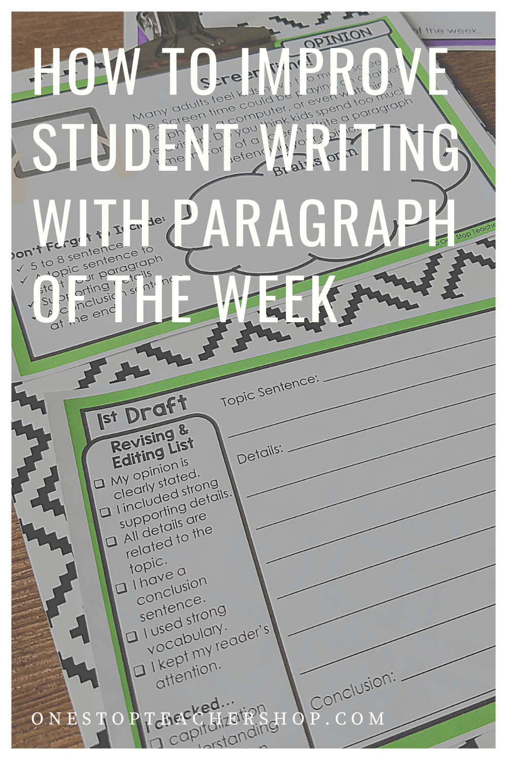 Paragraph of the Week: Improve Student Writing | One Stop Teacher Shop