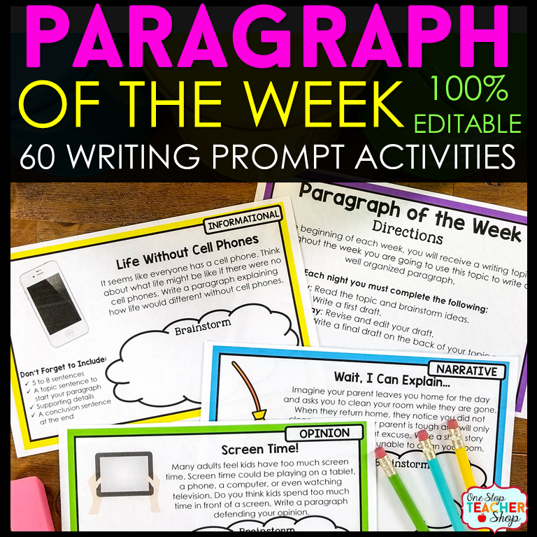 Paragraph of the Week: Improve Student Writing | One Stop Teacher Shop
