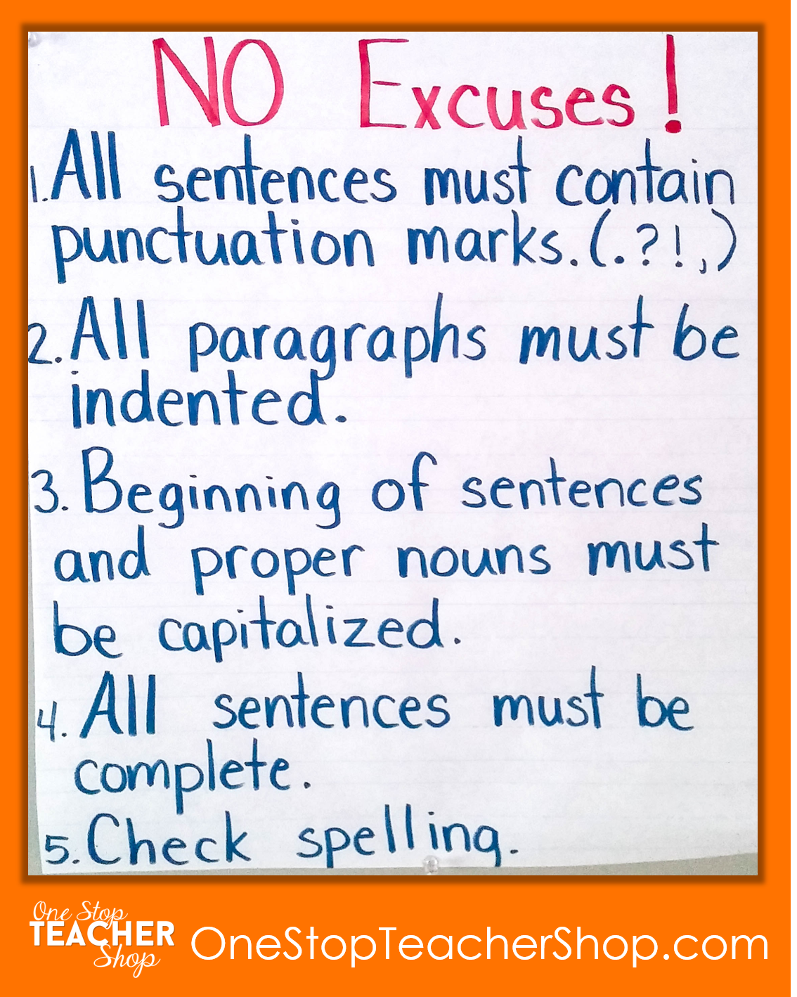 Good Writers Anchor Chart