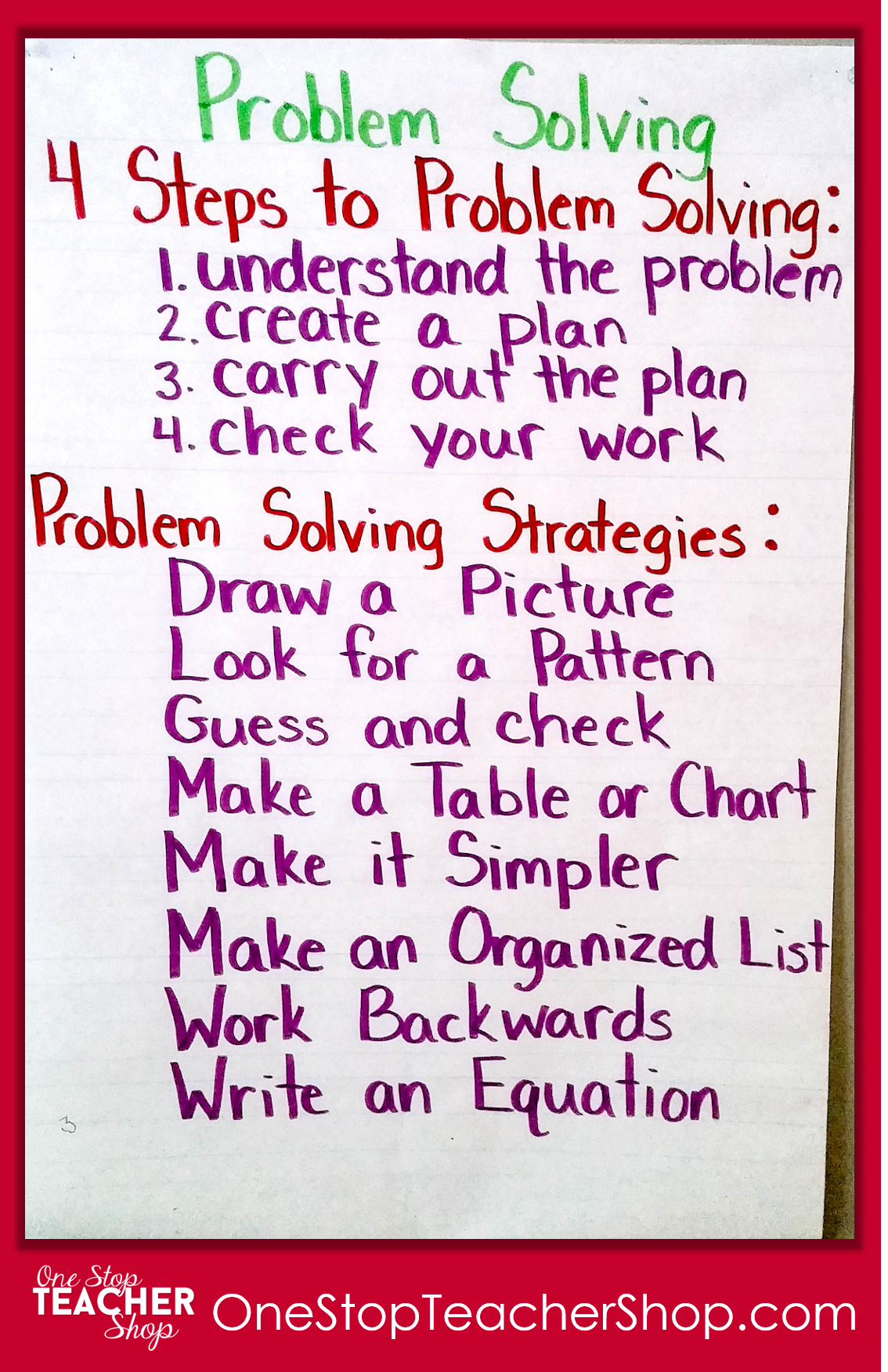 My NotSoPinteresty Anchor Charts One Stop Teacher Shop