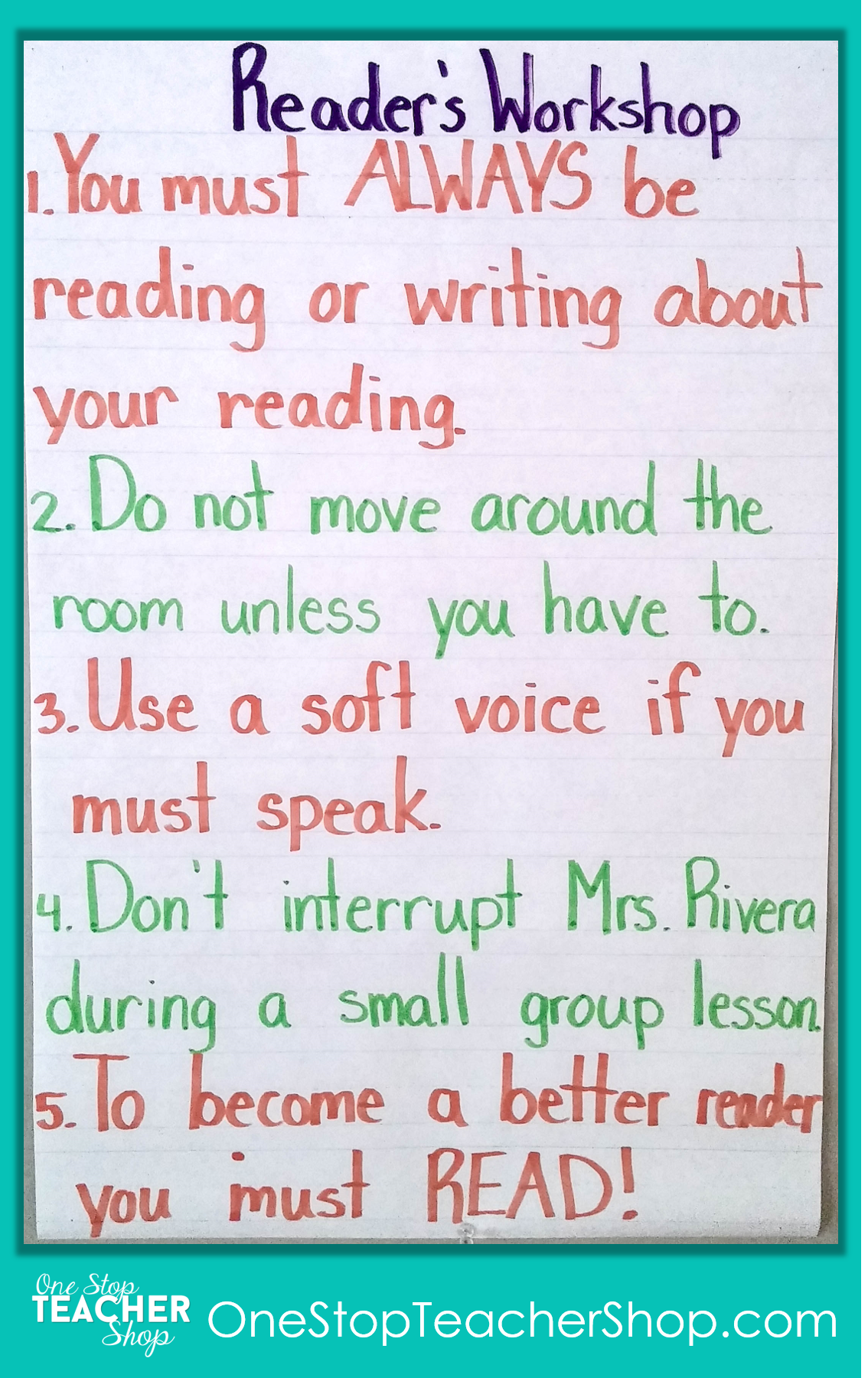 Readers Workshop Anchor Charts