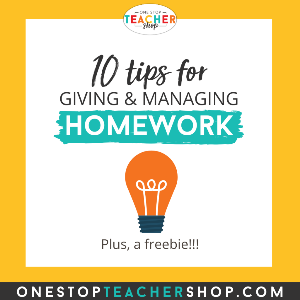 Top Ten Homework Tips For Teachers One Stop Teacher Shop