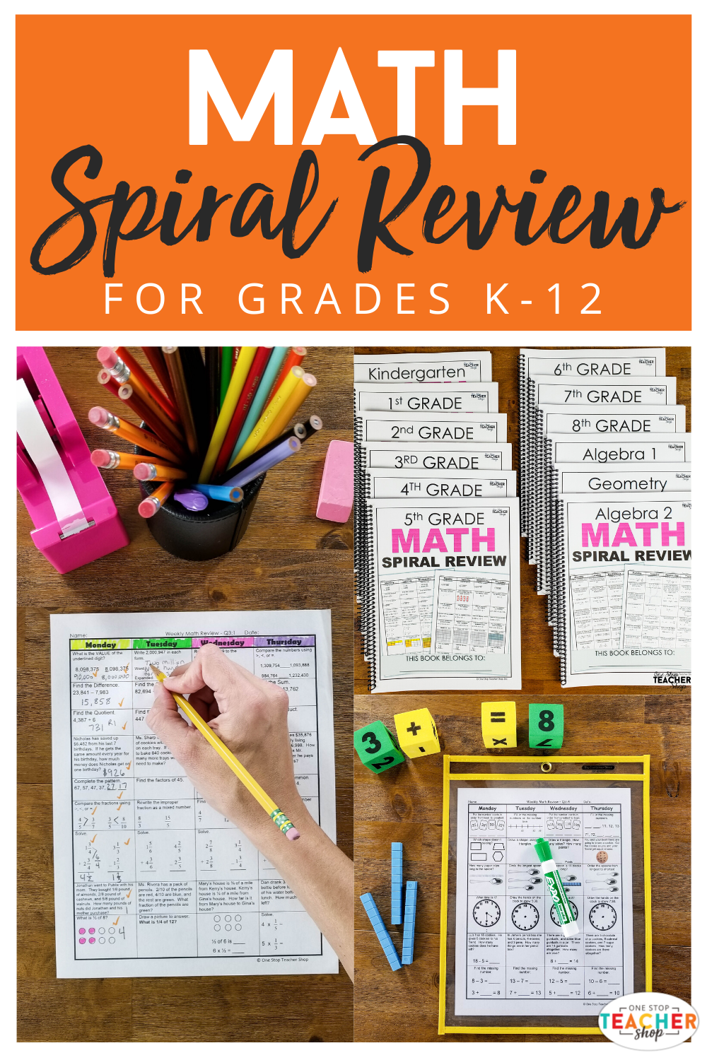 Math Spiral Review & Quizzes | Homework or Morning Work