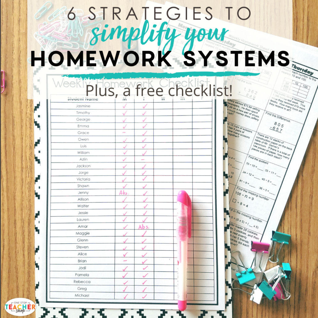 homework system for teachers