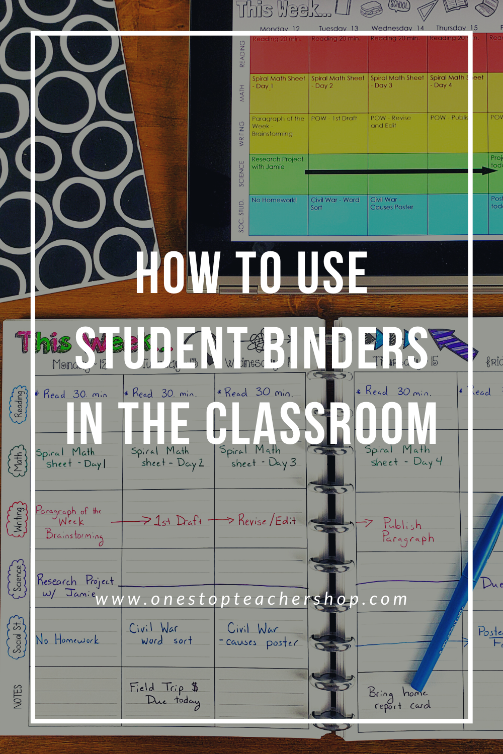 Student Binders Improve Student Organization One Stop Teacher Shop