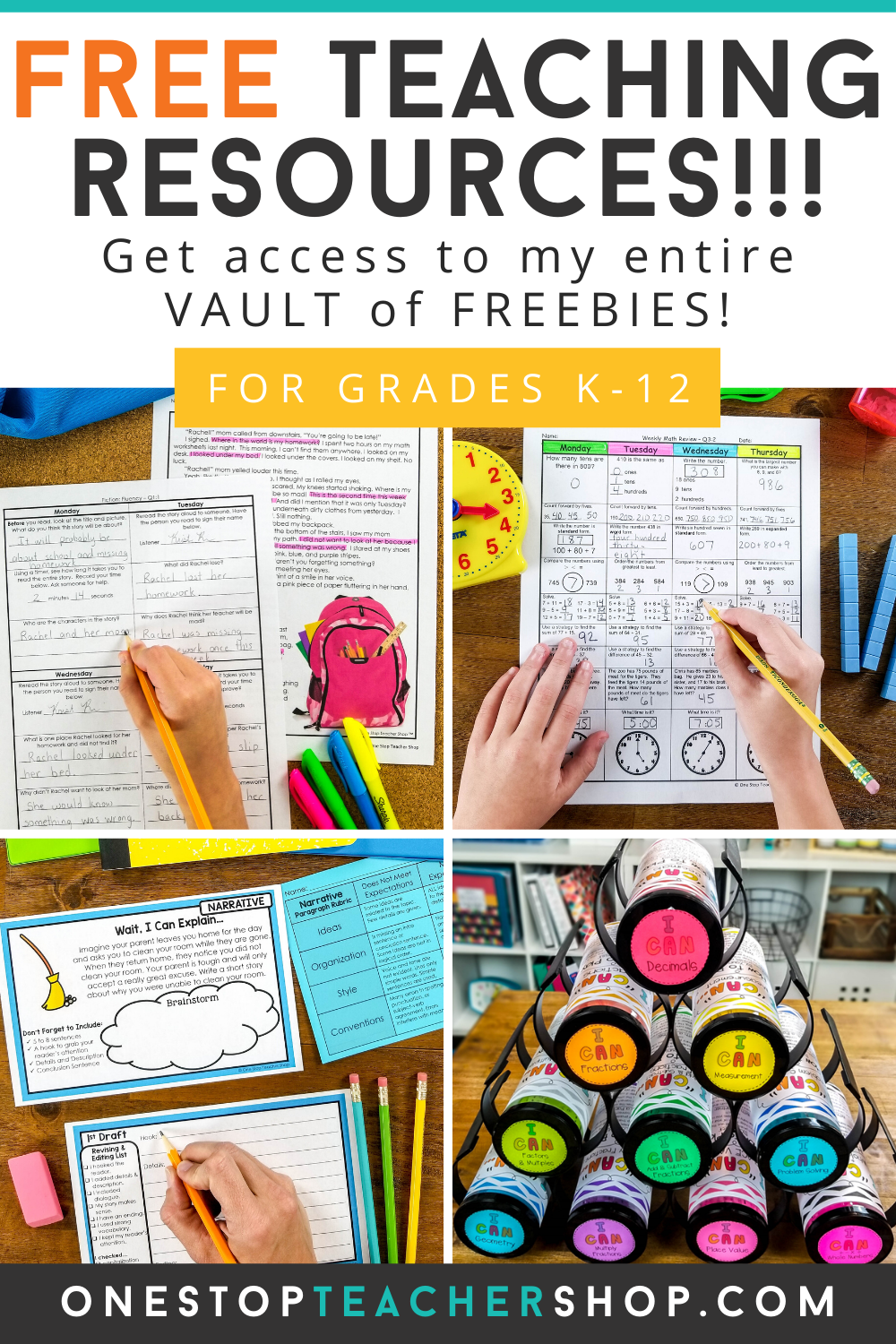 Free Resources for Teachers | One Stop Teacher Shop